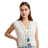 BR11419 EMBROIDERED SLEEVELESS ONE SIZE VEST