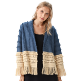 BR25463 EMBROIDERED FRINGE & SEASHELLS ONE SIZE JACKET