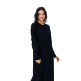 BRIT2827 LONG FINE CREWNECK SWEATER