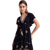 BR26134 EMBROIDERED BOHEMIAN ONE SIZE MINI DRESS