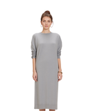 BRIT2827 LONG FINE CREWNECK SWEATER