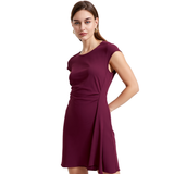 BR55664 MIDI DRESS WITH SIDE DRAPE