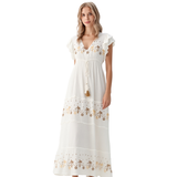 BR11167 SEA BREEZE EMBROIDERED MAXI DRESS ONE SIZE