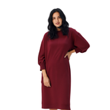 BRIT2827 LONG FINE CREWNECK SWEATER