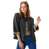 BR55028 TWEED KNIT SHORT BLAZER JACKET