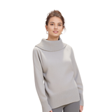 BRIT2826 RIB KNIT OFF THE SHOULDER SWEATER